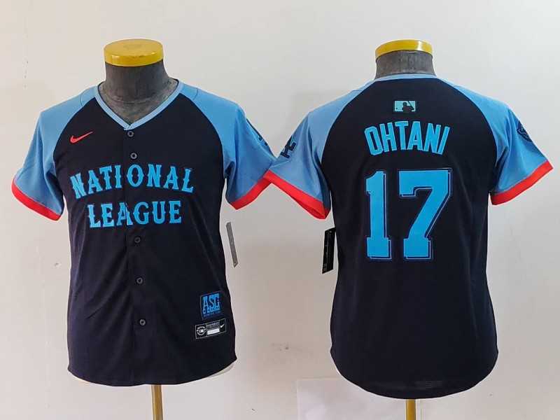 Youth Los Angeles Dodgers #17 Shohei Ohtani Navy 2024 All Star Limited Stitched Jersey->2024 mlb all-star->MLB Jersey